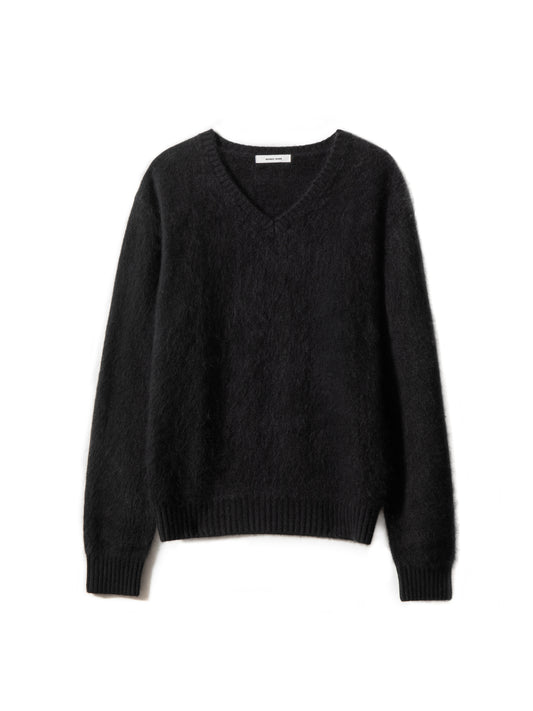 V Neck Black Knit