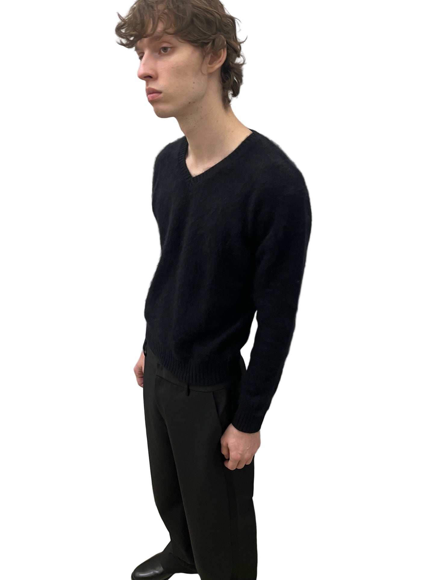 V Neck Black Knit